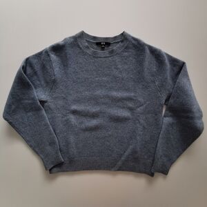 Uniqlo 100% Wool Blue Crew Neck Sweater